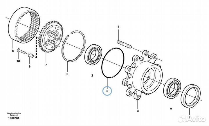 100552A1 Уплотнение кольцо в ступицу