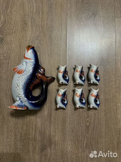 Набор графин стопки рыбы СССР