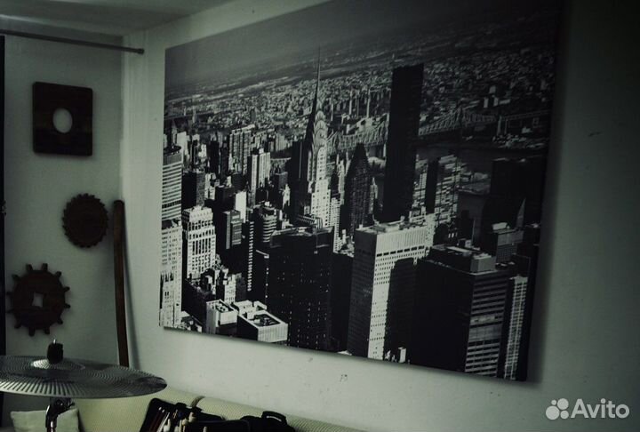 Полотно IKEA чб NEW york для настенной фотокартины