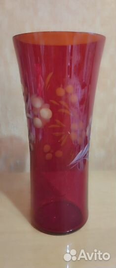 Ваза цветное стекло СССР 27.5 см