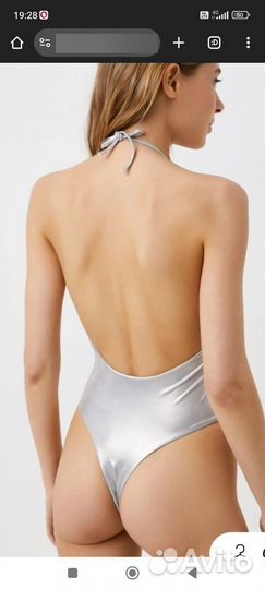 Купальник слитный серебряный tezenis S