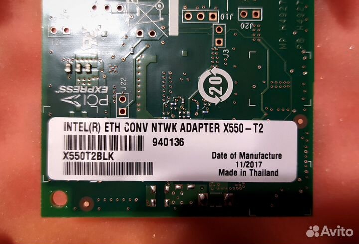 Сетевая карта Intel X550-T2 (X550T2BLK) 10GBE