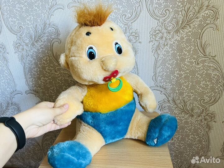 Плюшевая игрушка кукла с соской большая