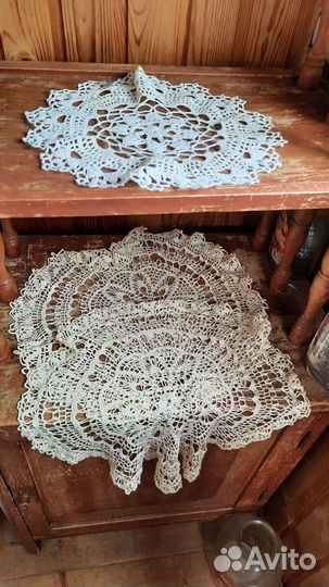 Салфетки кружевные старинные, подзоры, на кровать