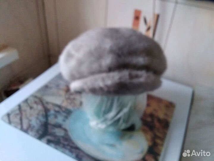 Шапка женская голубая норка