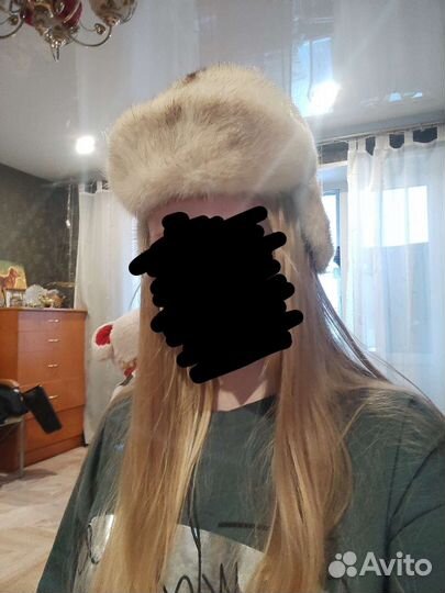 Шапка ушанка норковая