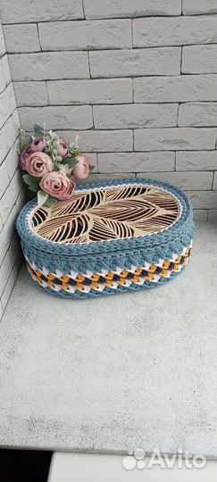 Корзина-шкатулка овальной формы ручная работа