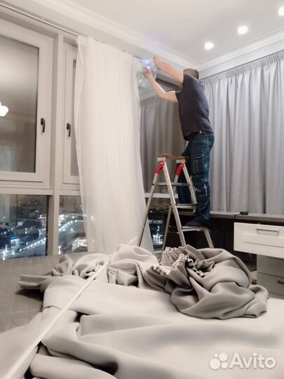 Шторы, римские шторы, блэкаут. Пошив, монтаж