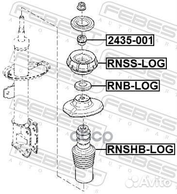 Пыльник+отбойник renault logan пер.подв. rnshb
