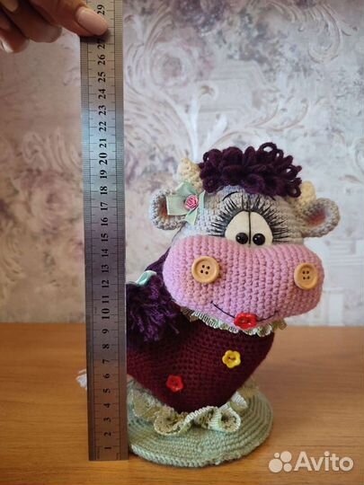 Игрушка вязанная бычок и корова