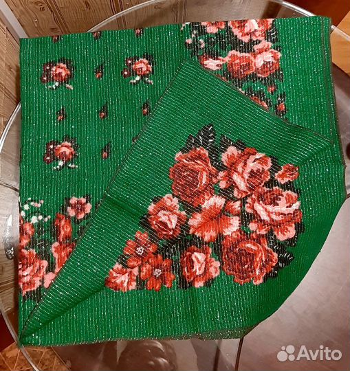 Платок шерсть с люрексовой нитью 85см*85см винтаж