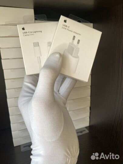 Зарядка apple блок 20w и провод tupe-c lightning