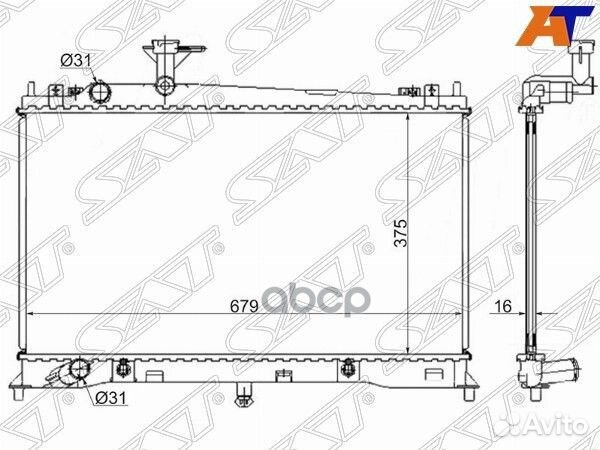 Радиатор Mazda 6 02-08 / Atenza 02-07 MZ0005-3 Sat