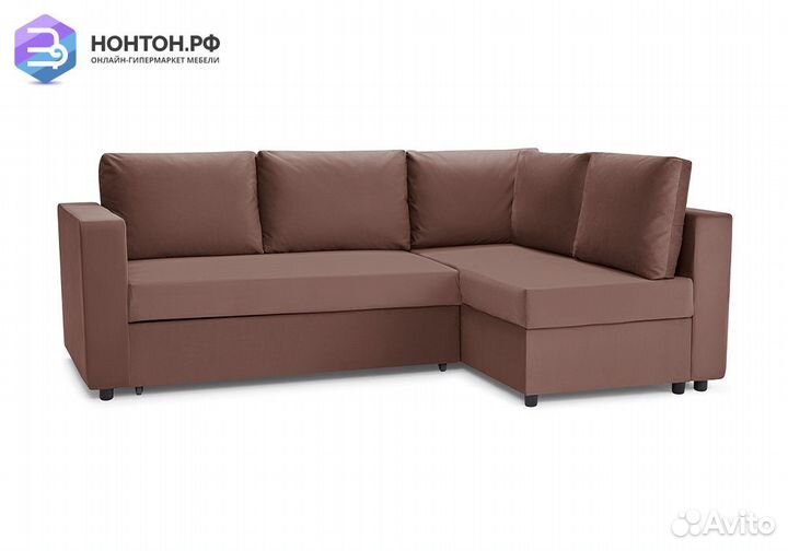 Диван угловой дельфин Мансберг лайт шоколадный