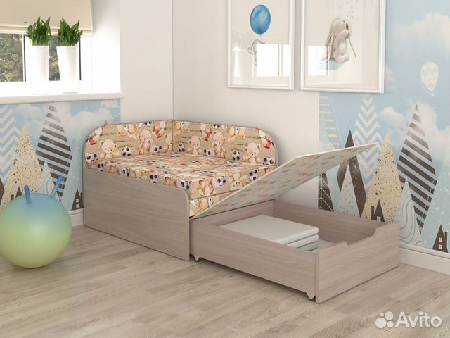 Кровать-диван раскладная с местом для хранения