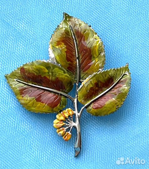 Броши винтажные:Exquisite листья вяза 1950 г. Англ