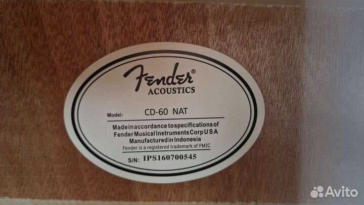 Акустическая гитара Fender CD-60 NAT