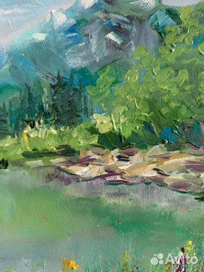 Картина маслом на холсте пейзаж горы