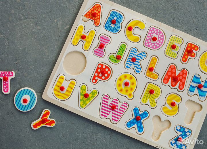 Пазлы для изучения английского языка, алфавит, жив