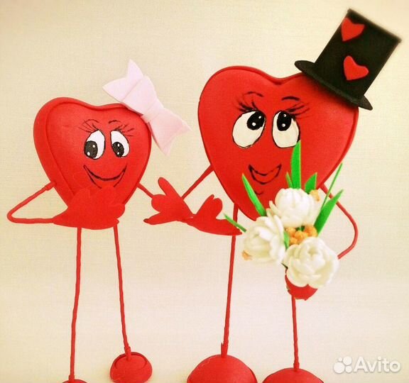 Куклы сердечки - ручной работы