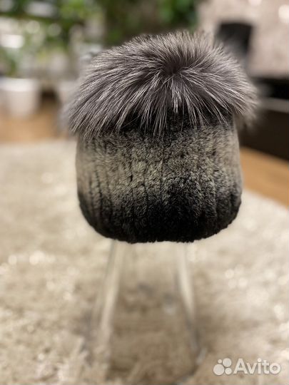 Шапка женская меховая вязаная
