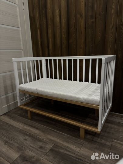 Детская кровать для новорожденных с матрасом