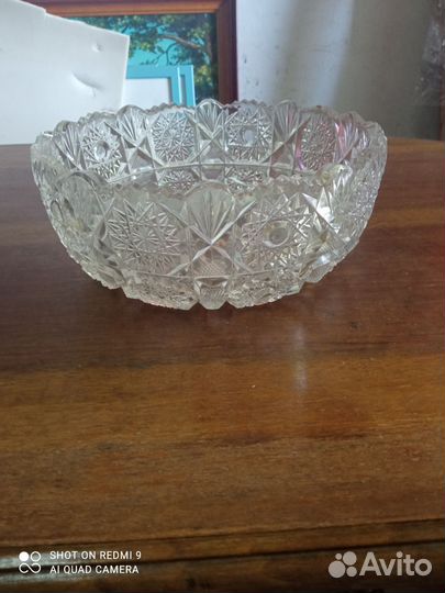 Ваза, конфетница, фруктовница хрустальная СССР