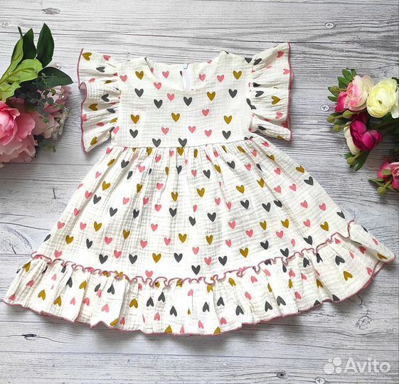 Платье детское из муслина 92/98/104/110/116