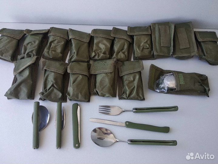 Набор Нож ложка вилка складной в чехле