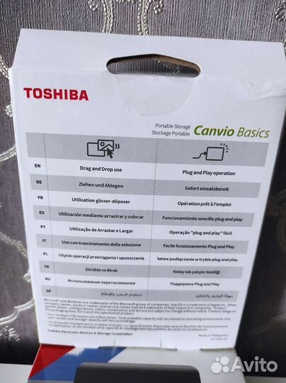 1 тб Внешний 2.5 hdd Toshiba Canvio Basics новый