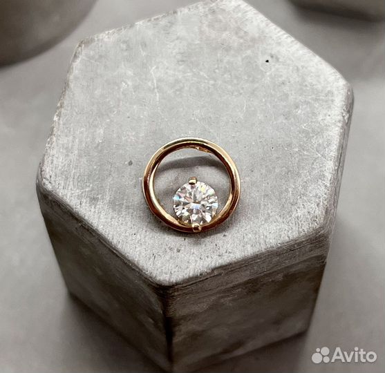 Подвеска 585 с бриллиантом 0,4ct Муассанит