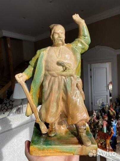 Фигура керамическая. Старая Гжель. СССР. Казак