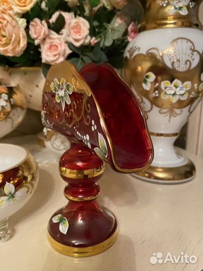 Салфетница и Ваза Богемия. Свечи-яблоки воск