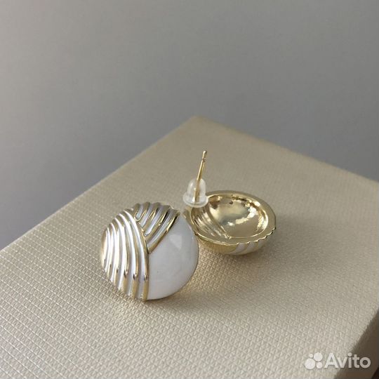 Серьги пусеты с эмалью F.Story