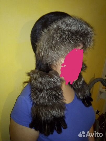 Продам норковую шапку с чернобуркой