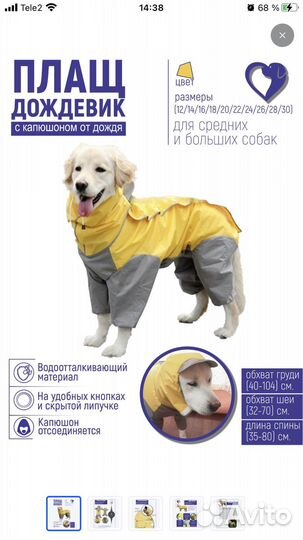 Комбенизон / дождевик для собак