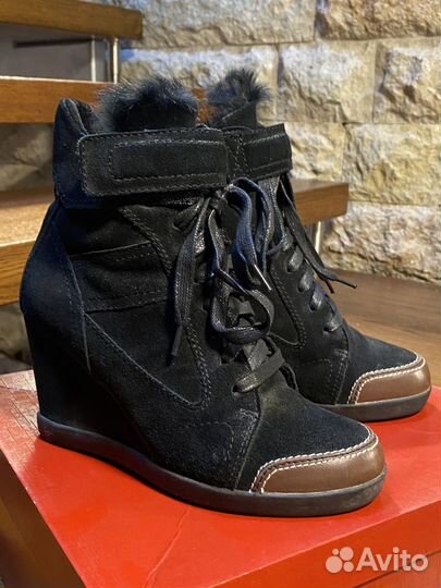 Ботинки зимние из натуральной замши