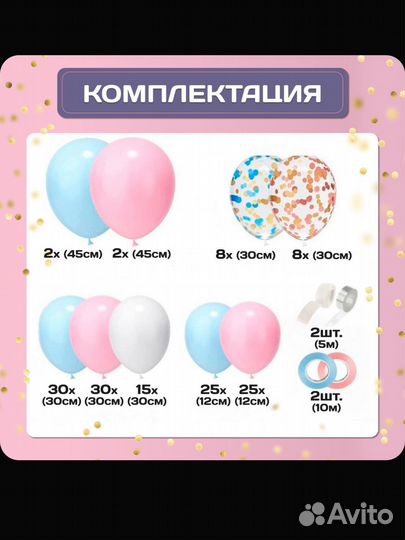 Воздушный шары набор для гендер пати