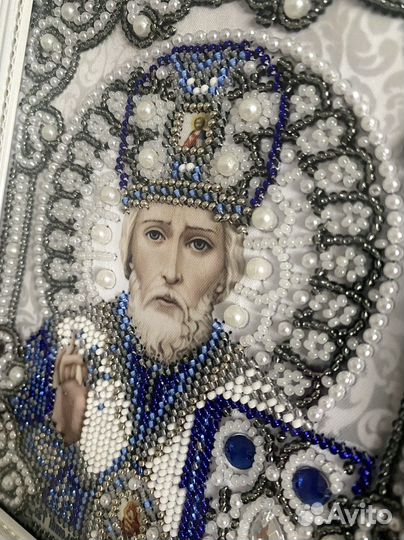 Икона из бисера Николай Чудотворец