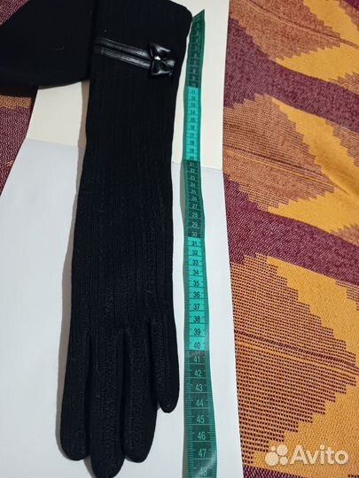 Перчатки длинные черные