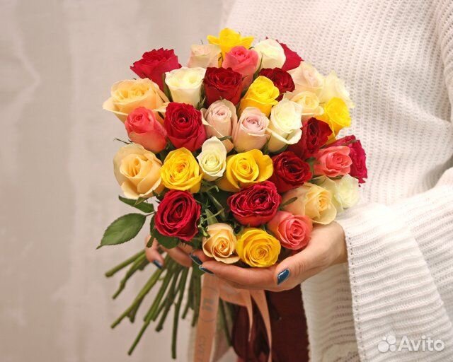 Букет из 35 роз микс 35-40 см (Кения)