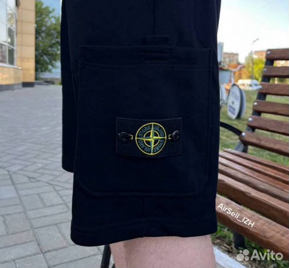 Stone island шорты черные M L Xl XXL