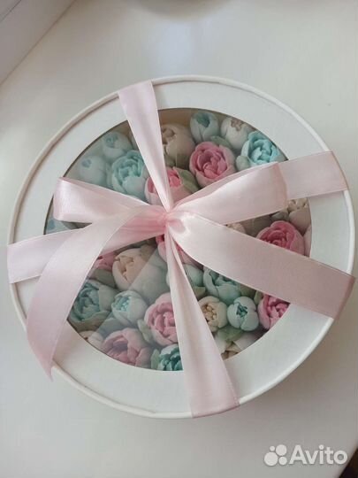 Зефирные цветы в коробочке