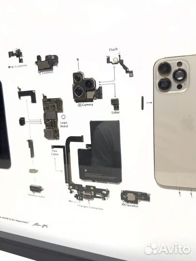 Картина разобранный iPhone 13 Pro Max/ инсталляция