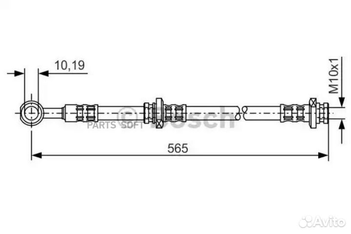 Bosch 1987476132 Шланг тормозной зад прав