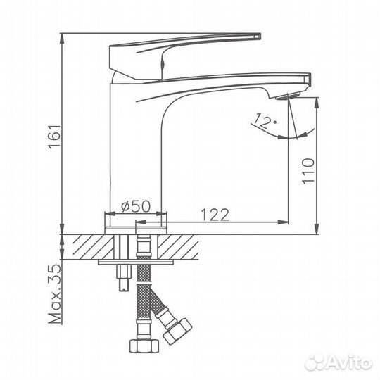 Смеситель для раковины Haiba HB10587, хром