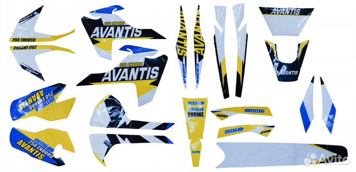 Набор наклеек Avantis Enduro 250 черно-желтый (для