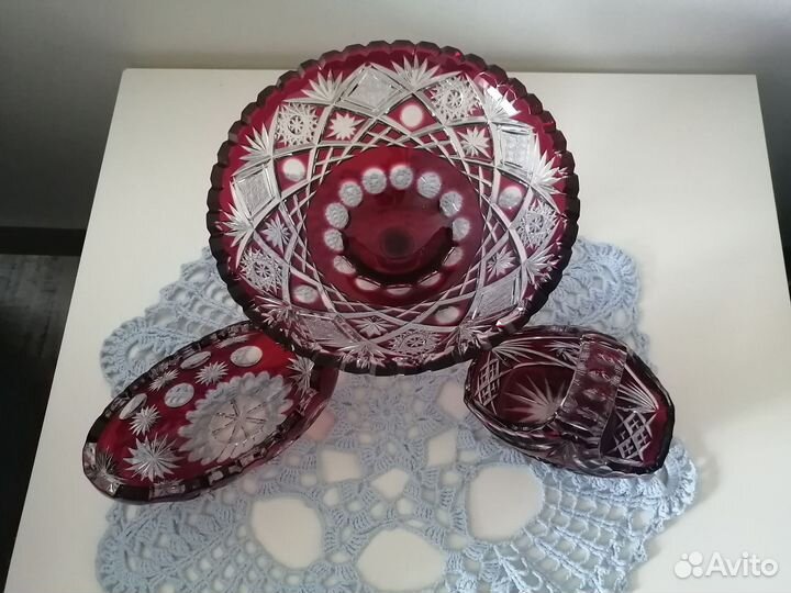 Конфетницы (цветной хрусталь) Германия