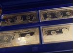 Коллекция американских банкнот позолот 4шт(16унц)