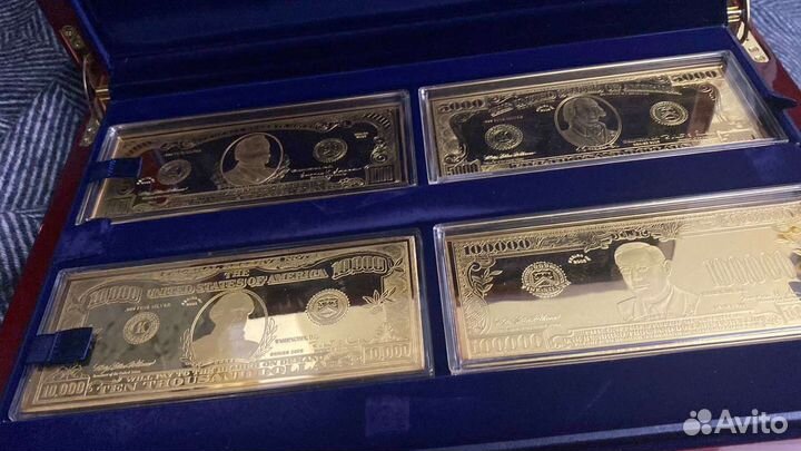 Коллекция американских банкнот позолот 4шт(16унц)